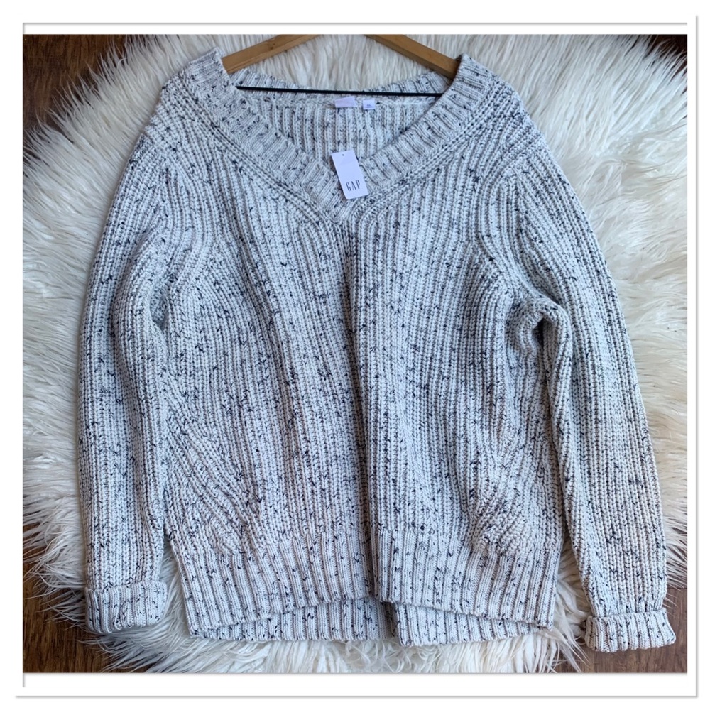 NWT Gap Chunky Knit Sweater Blue Marl XXL